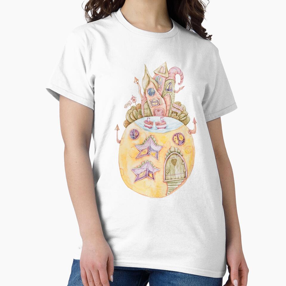 Watercolor moon and cartoon houses illustration by tiana-geo T-Shirts, Hoodie, Sweatshirt | BlankRebels.com (Image 2)