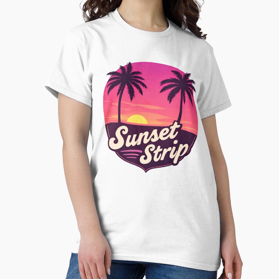 Retro Sunset Strip Palm Trees – Vintage California Sunset Aesthetic by Versengold T-Shirts, Hoodie, Sweatshirt (Image 2)