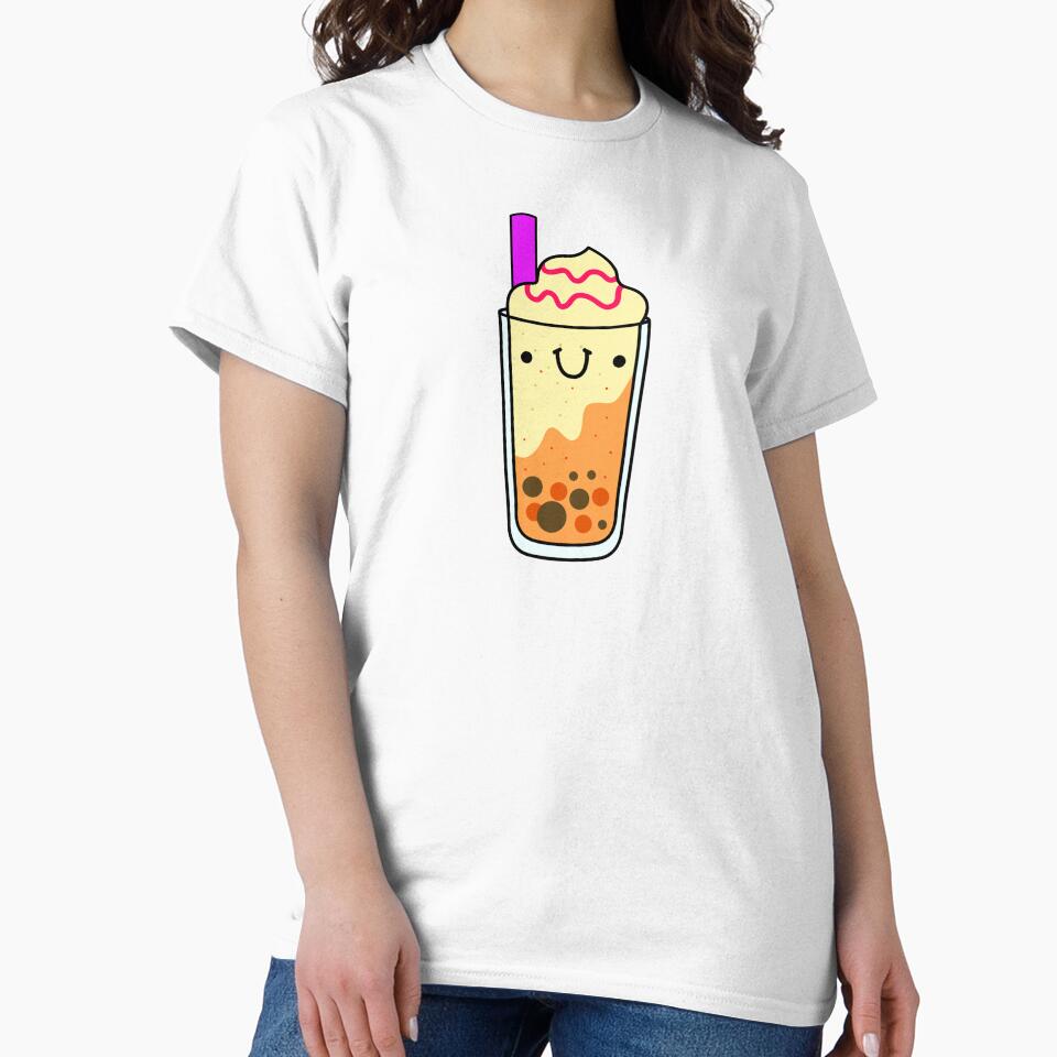Kawaii Peach Boba Tea Smoothie by kawaiilife T-Shirts, Hoodie, Sweatshirt | BlankRebels.com (Image 2)
