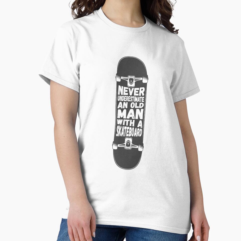 Mens Never underestimate an old man with a skateboard Skater Gift graphic by theodoros20 T-Shirts, Hoodie,... (Image 2)