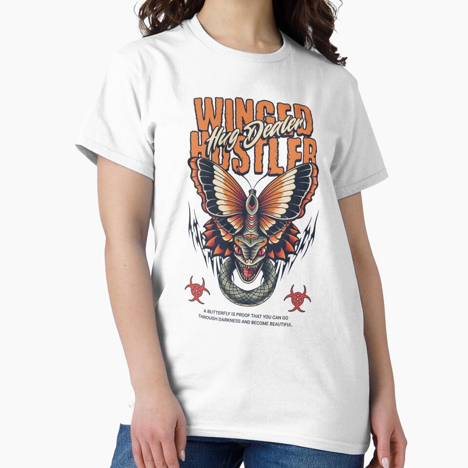 Winged Hustler Hug Dealer Snake Butterfly by Odetee T-Shirts, Hoodie, Sweatshirt | BlankRebels.com (Image 2)