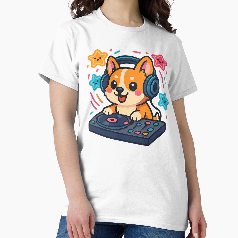 Cute Kawaii Corgi, DJ Corgi, Kawaii Corgi by graphic-genie T-Shirts, Hoodie, Sweatshirt | BlankRebels.com (Image 2)