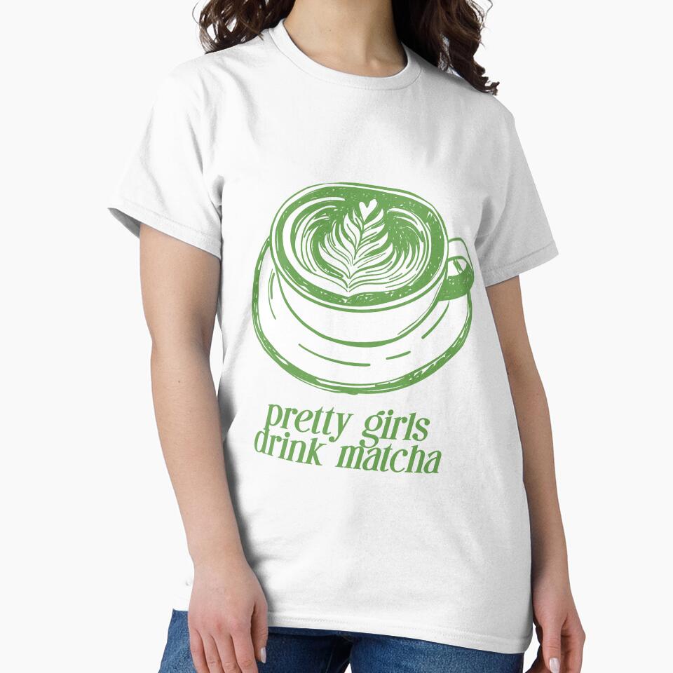 Pretty girls drink matcha. Matcha latte. by CoCoArt-Ua T-Shirts, Hoodie, Sweatshirt | BlankRebels.com (Image 2)
