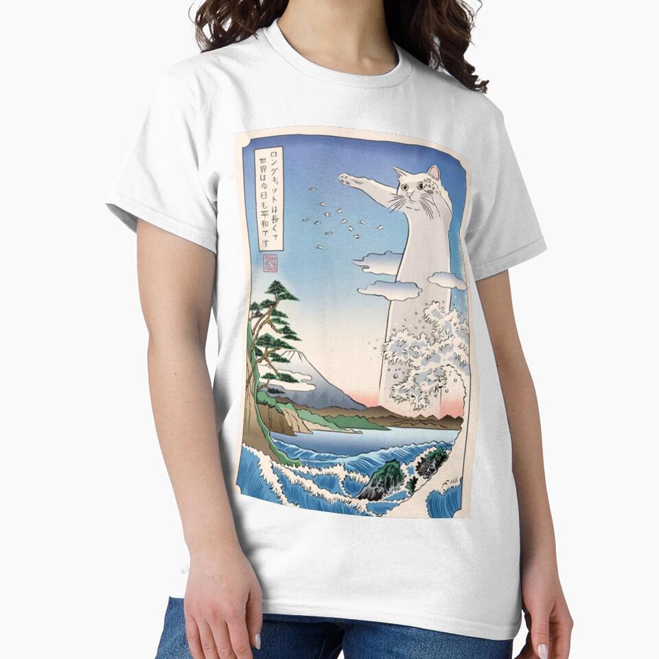 Longcat Meme Ukiyo E T-Shirts, Hoodie, Sweatshirt