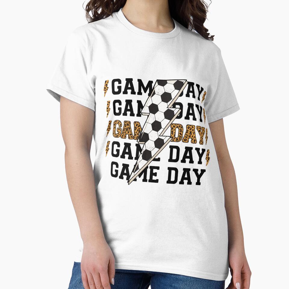 Bold Game Day Lightning Soccer Design with Leopard Print Accent by haitrieuic96