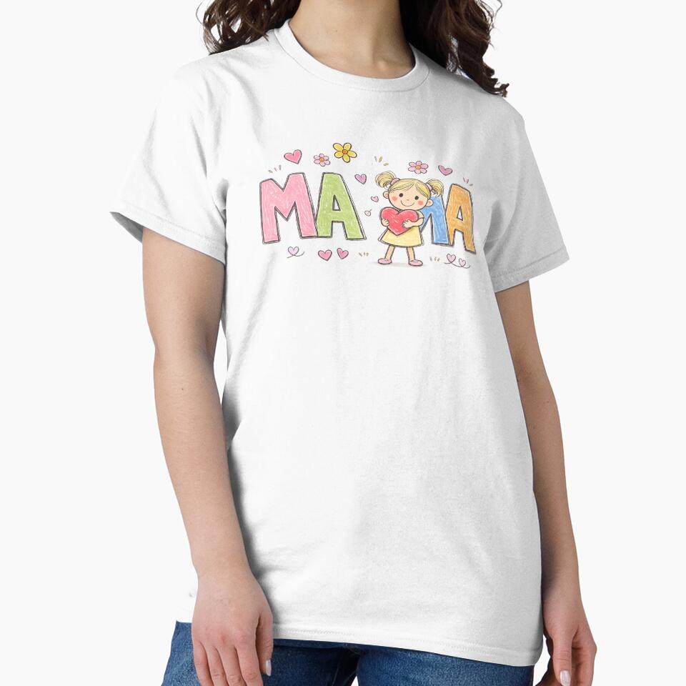 Mama - Childlike Crayon Drawing - Love Design by LEFTERIS-DESIGN T-Shirts, Hoodie, Sweatshirt | BlankRebels.com (Image 2)