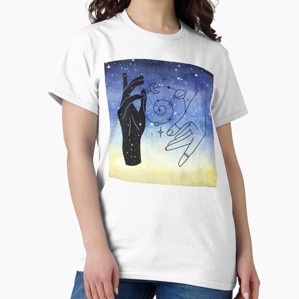 Galaxy Crescent Moon Stars Space Galactic Lunar by WildWoodlandWitch T-Shirts, Hoodie, Sweatshirt | BlankRebels.com (Image 2)