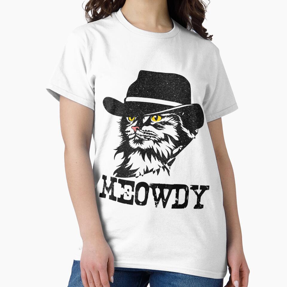 Meowdy Cat, Funny Mashup Between Meow and Howdy by hardrhubarb1587 T-Shirts, Hoodie, Sweatshirt | BlankRebels.com (Image 2)