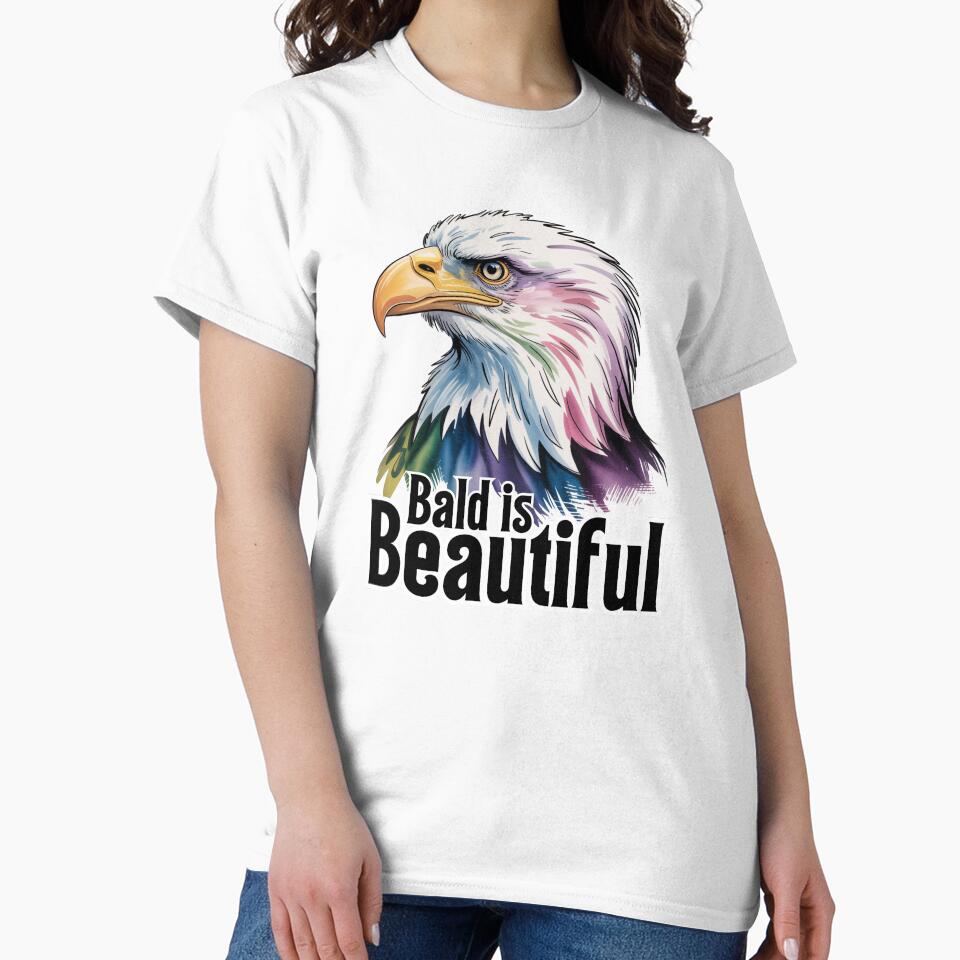 Bald Is Beautiful - Bald Eagle Funny Patriotic Bird Pun USA Design by ArcticFoxStudio