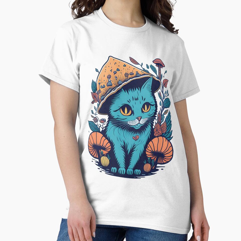 cottagecore aesthetic cat with mushroom by PopPizzazz T-Shirts, Hoodie, Sweatshirt | BlankRebels.com (Image 2)