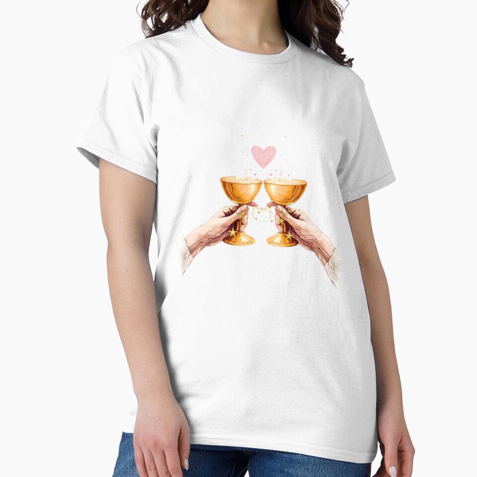 Two of Cups Tarot – Romantic Love & Valentine’s Day Illustration by CharismaticMindArt T-Shirts, Hoodie, Sweatshirt (Image 2)