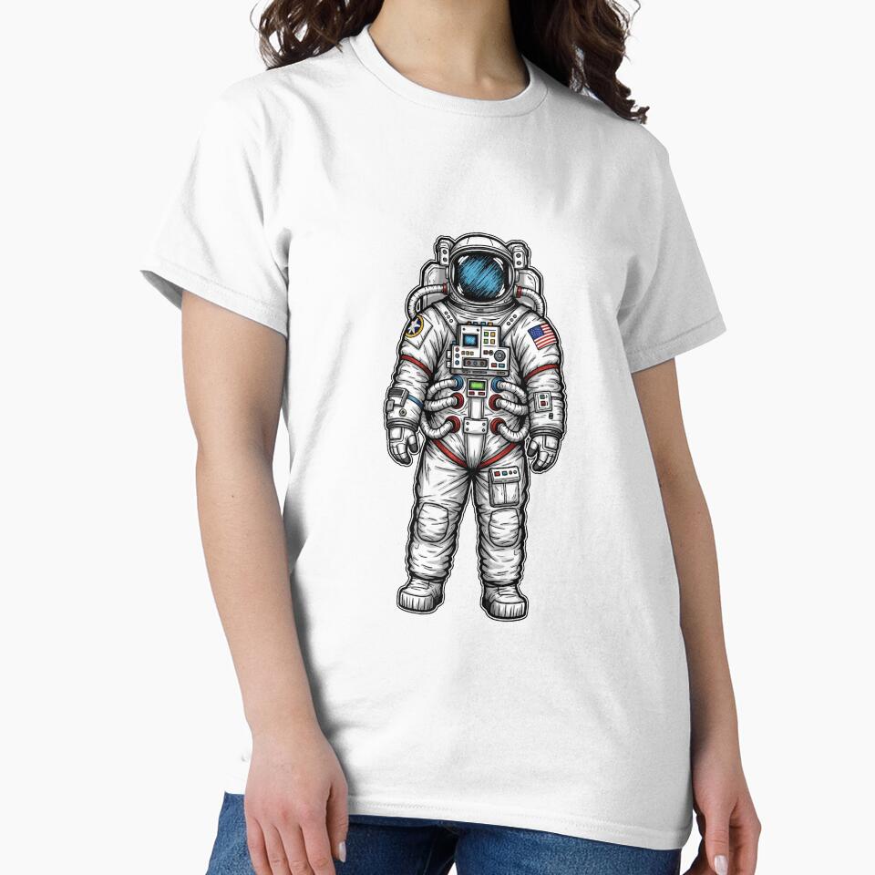 Astronaut Illustration Space Enthusiast by HendrixMa T-Shirts, Hoodie, Sweatshirt | BlankRebels.com (Image 2)
