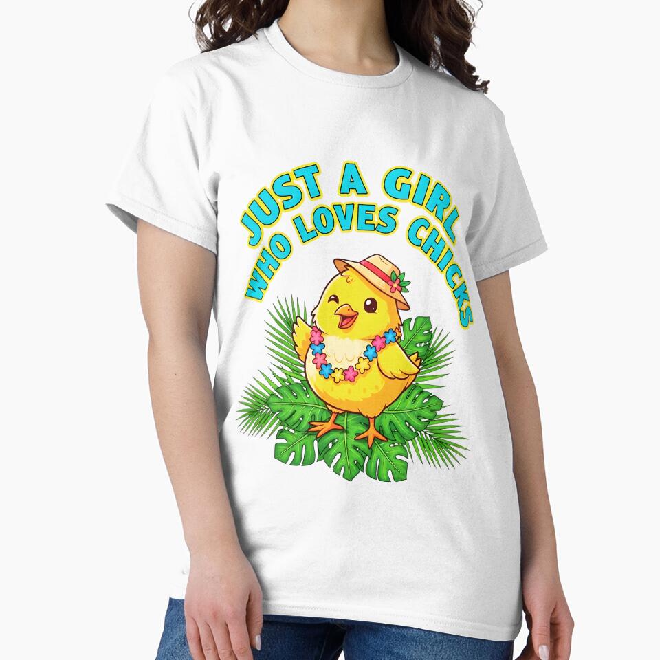 Just a Girl Who Loves Chicks | Cute Chicken Lover Gift Design by SoftPeepCo T-Shirts, Hoodie, Sweatshirt (Image 2)