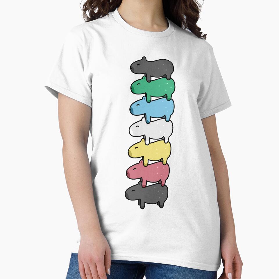 Capybara Stack in Disability Pride Flag Colors by spooniecentral T-Shirts, Hoodie, Sweatshirt | BlankRebels.com (Image 2)