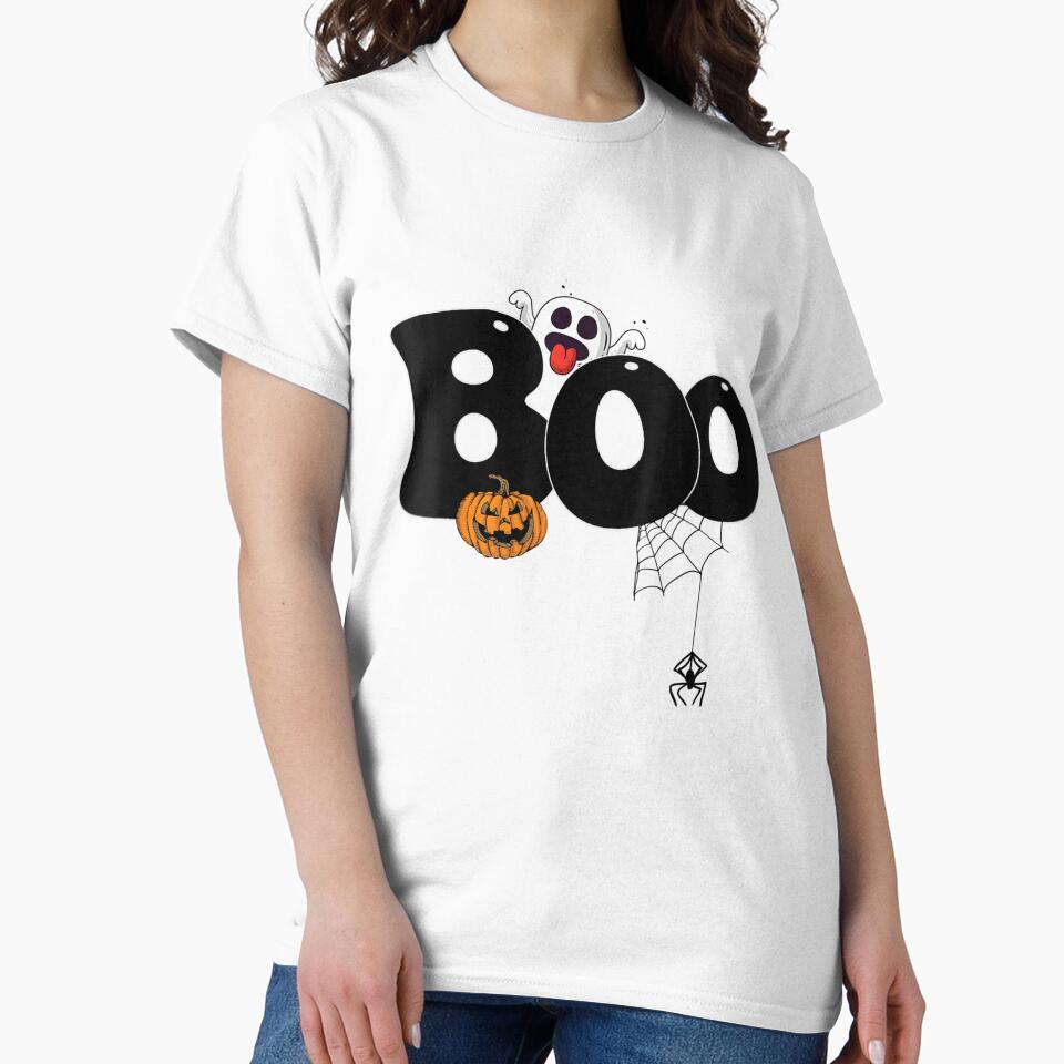 Funny boo with ghost and pumpkins for halloween costume by Jonahjimenez T-Shirts, Hoodie, Sweatshirt (Image 2)