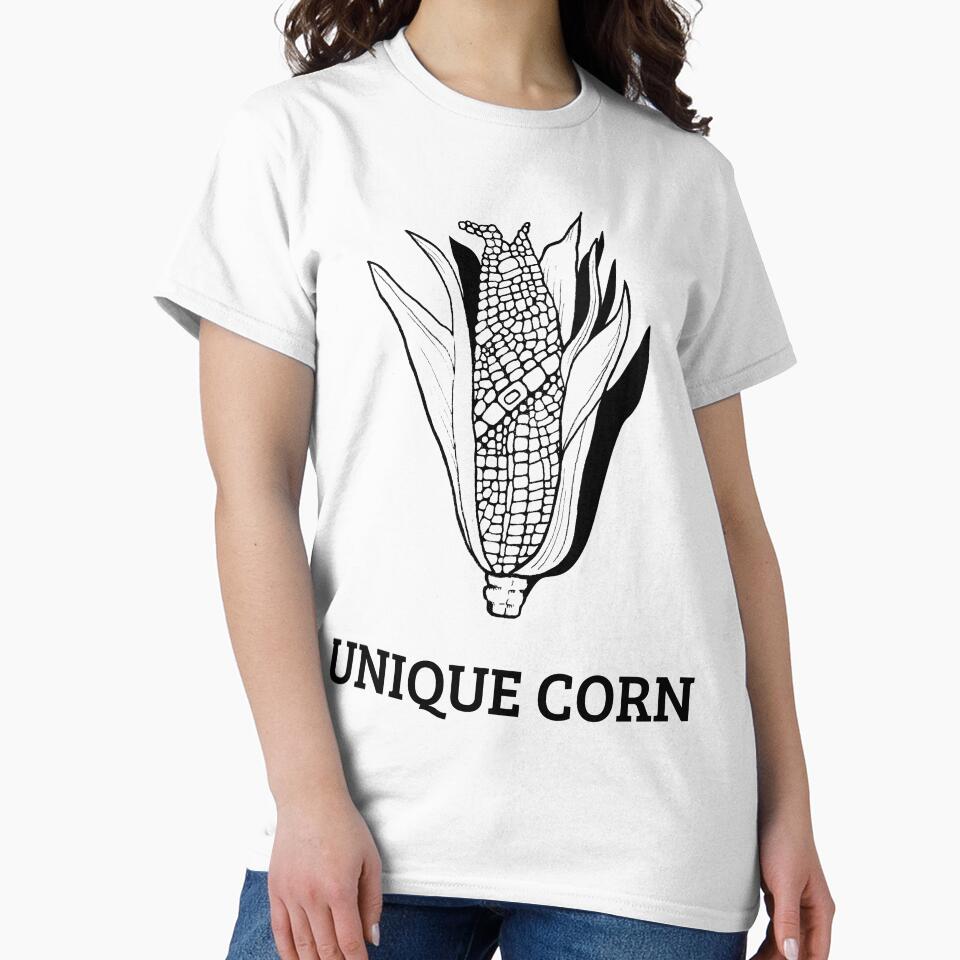 Unique Corn Unicorn Pun - Black and White by Callmejohn