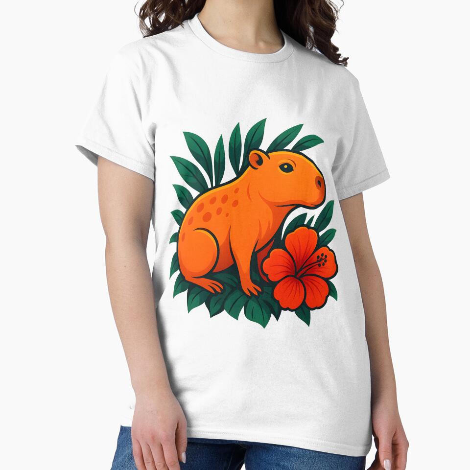 Tropical Capybara • Vibrant Jungle Illustration T-Shirts, Hoodie, Sweatshirt
