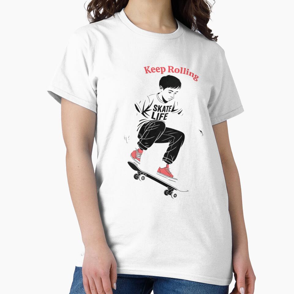 Keep Rolling - Urban Skater Boy Design by NeonSketch Lab