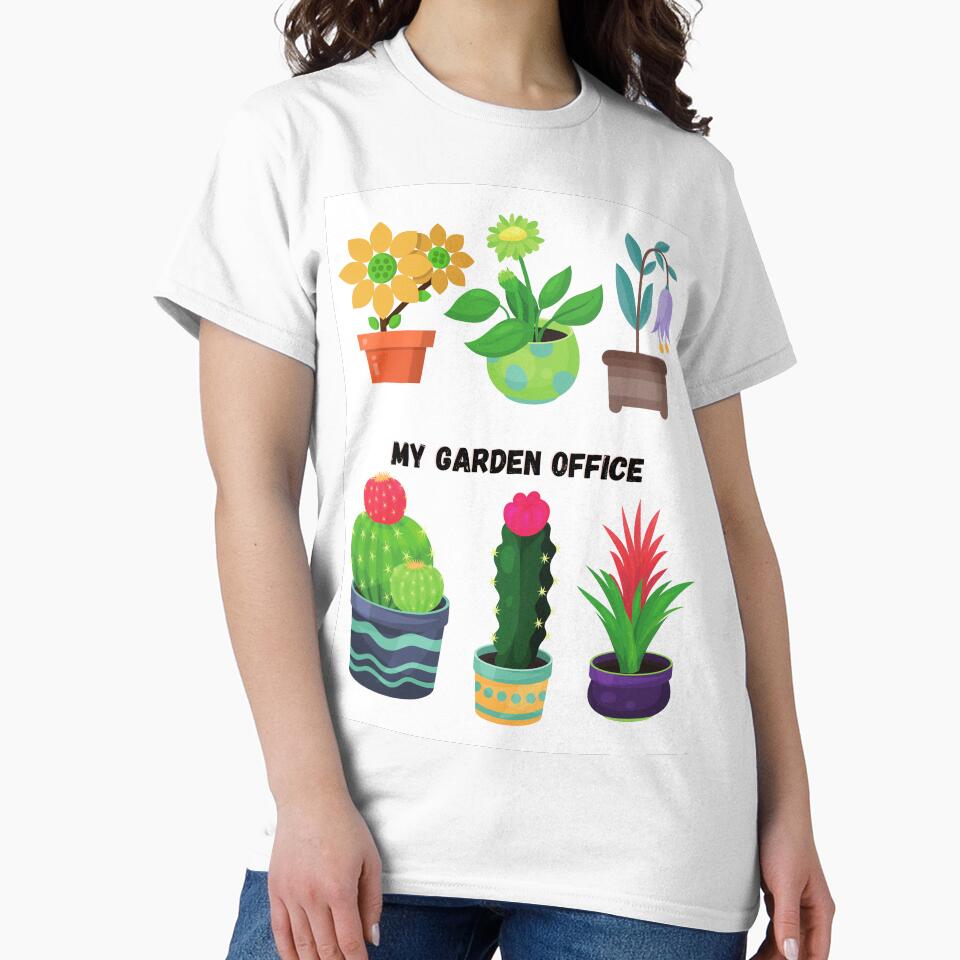 Potted Vintage Botanical Floral Flower in my Garden Office by Hinny8 T-Shirts, Hoodie, Sweatshirt | BlankRebels.com (Image 2)