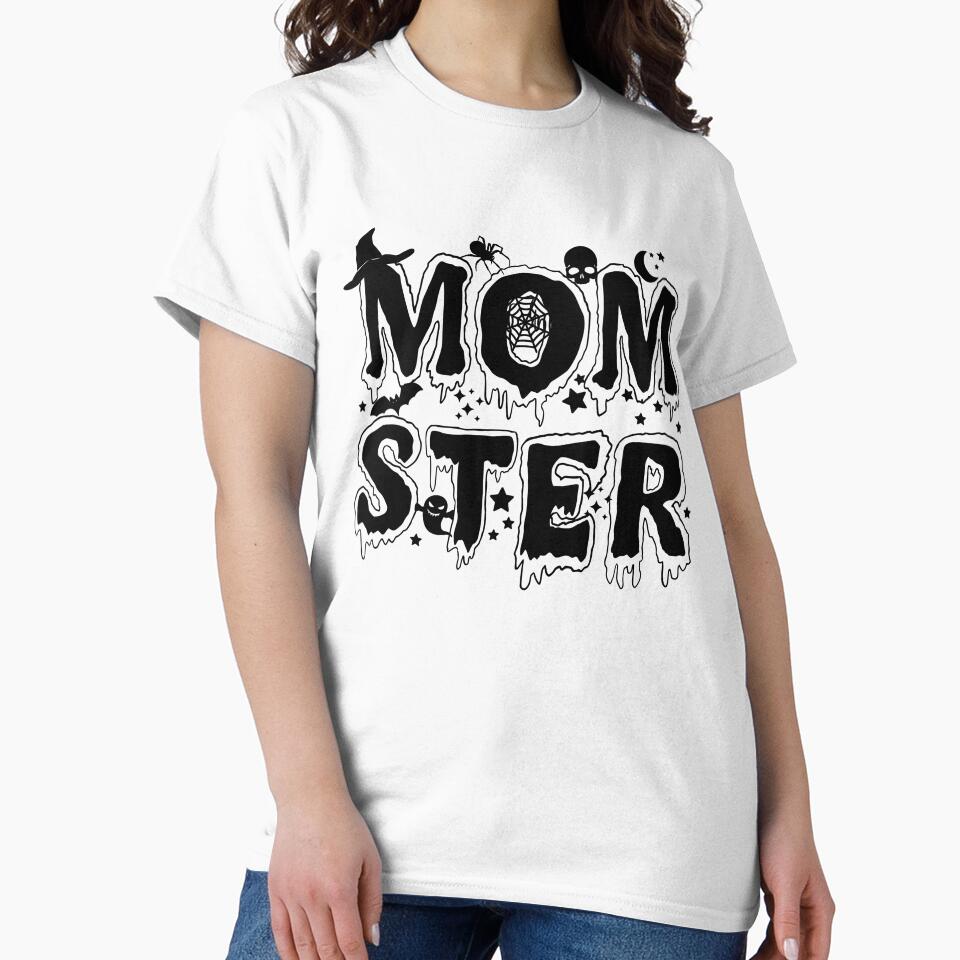 MOMSTER Halloween t-shirt, Halloween shirt for mom, Halloween gift for mom, Mom life, black by SassyFavorites... (Image 2)