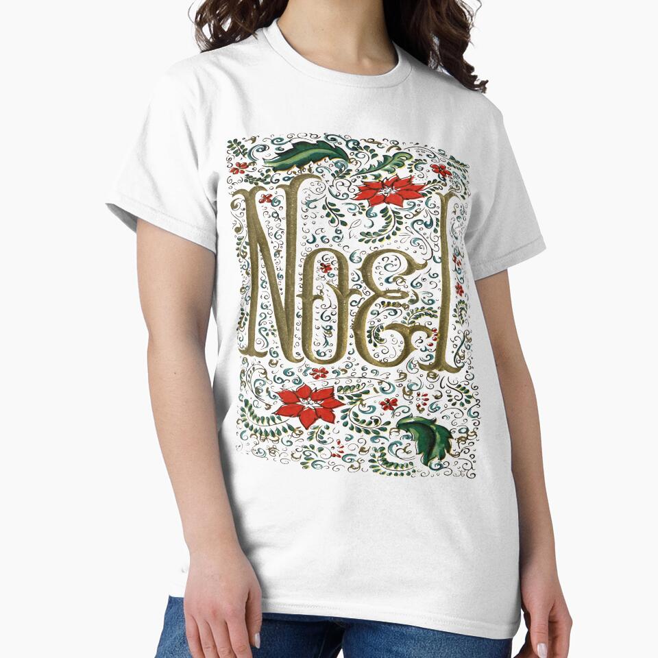 ugliest Retro Floral typography Bohemian Christmas Joyeux Noel by LEILA ART SPACE T-Shirts, Hoodie, Sweatshirt (Image 2)