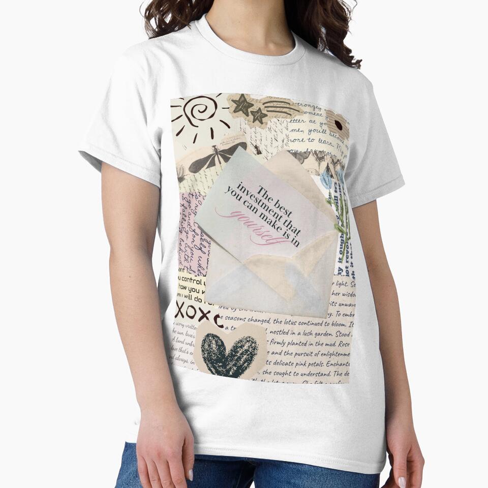 Self Love Investment Quote Aesthetic Scrapbook Collage by The Lucid Gaze T-Shirts, Hoodie, Sweatshirt (Image 2)