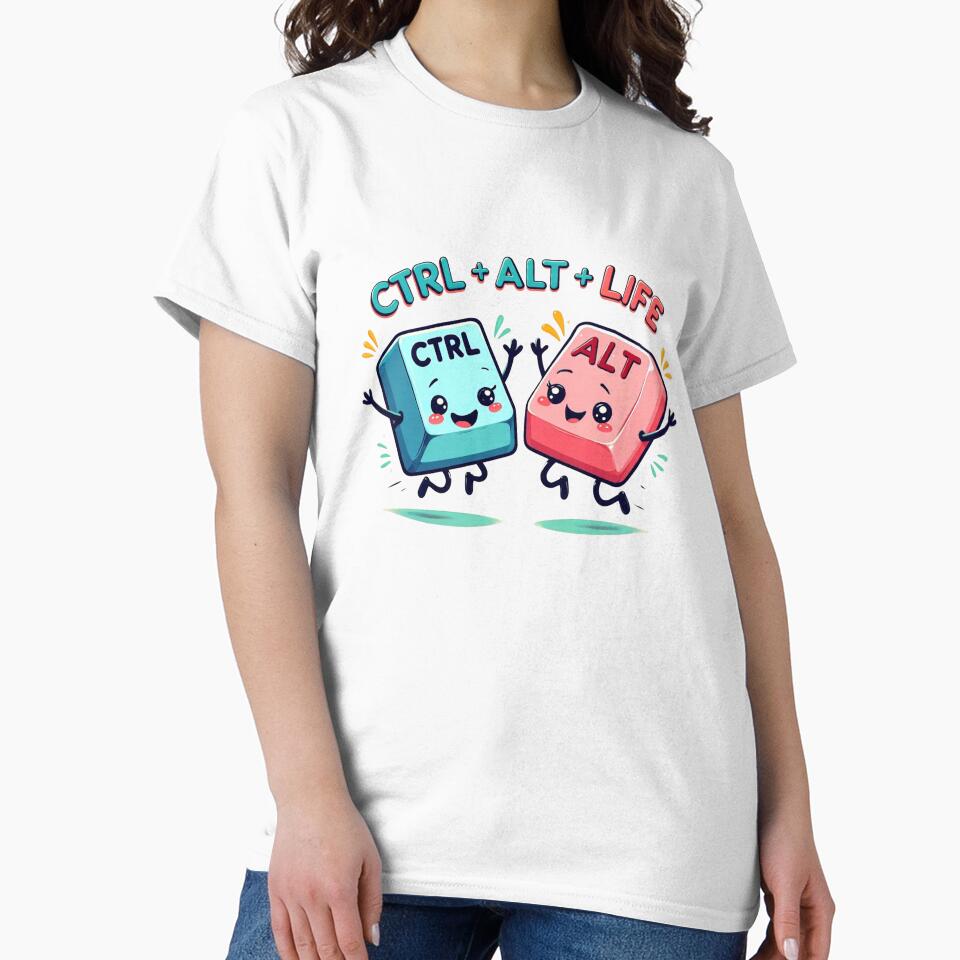 CTRL + ALT + LIFE – Retro Key Cartoon by ShirtNook T-Shirts, Hoodie, Sweatshirt | BlankRebels.com (Image 2)