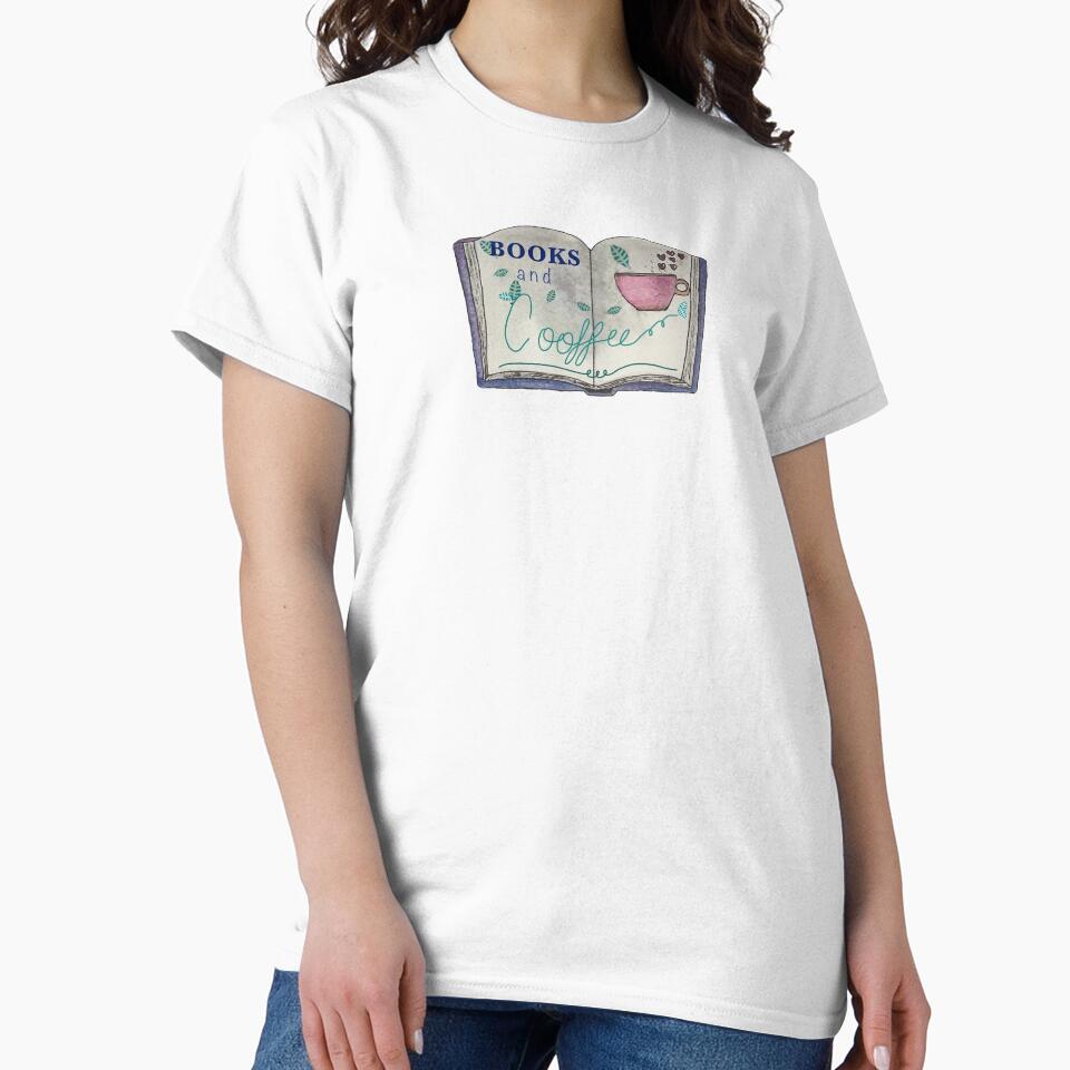 Coffee and books in watercolor and ink by altairaleon T-Shirts, Hoodie, Sweatshirt | BlankRebels.com (Image 2)