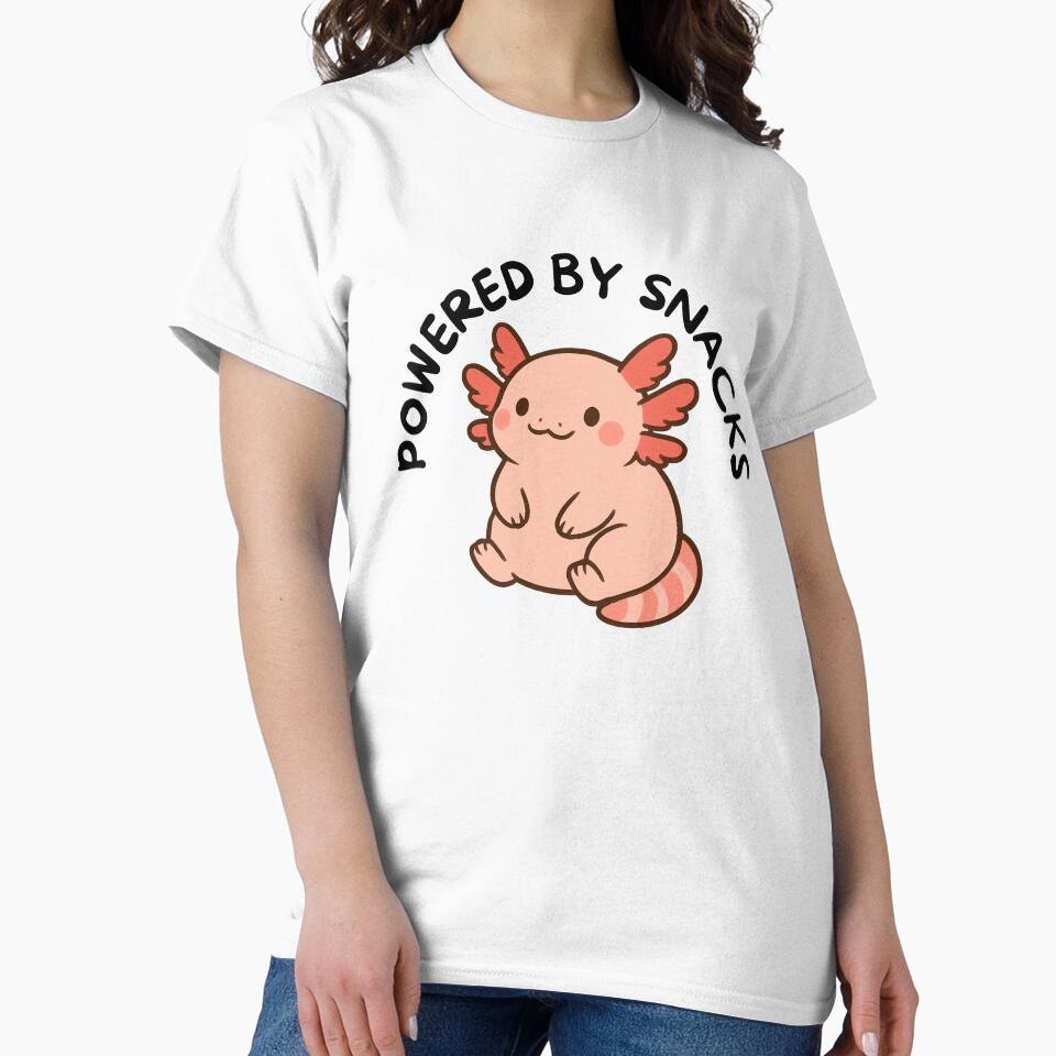 Powered by Snacks Axolotl by BeagleDesigns T-Shirts, Hoodie, Sweatshirt | BlankRebels.com (Image 2)