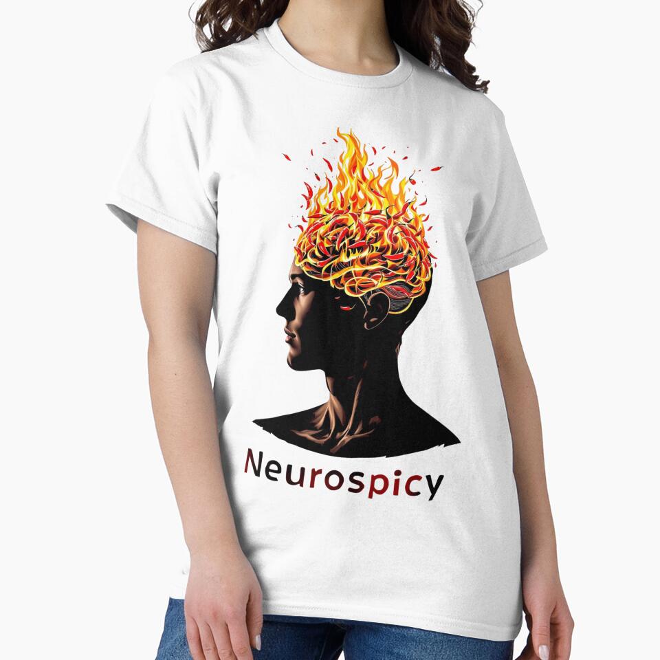 Neurospicy Brain on Fire - Neurodivergent Pride ADHD Autism Design by Sinfulchicken T-Shirts, Hoodie, Sweatshirt (Image 2)