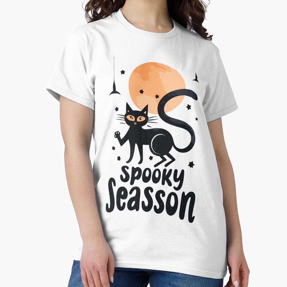 Black Cat's Spooky Season by PaintedPixels01 T-Shirts, Hoodie, Sweatshirt | BlankRebels.com (Image 2)