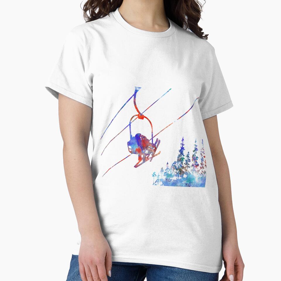 Couple ski lift, couple, ski sport, ski by Rosaliartbook T-Shirts, Hoodie, Sweatshirt | BlankRebels.com (Image 2)