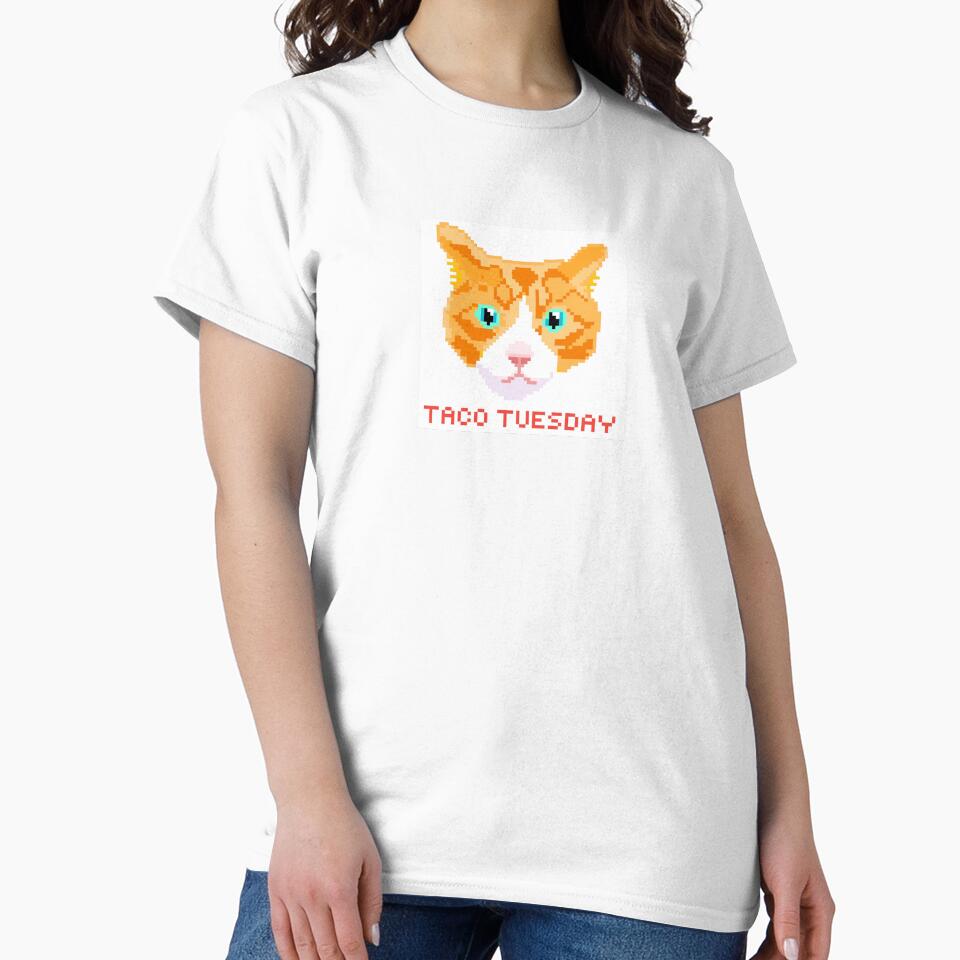 Flanoy the cat taco tuesday pixel art merch! by LaylaPiglet T-Shirts, Hoodie, Sweatshirt | BlankRebels.com (Image 2)