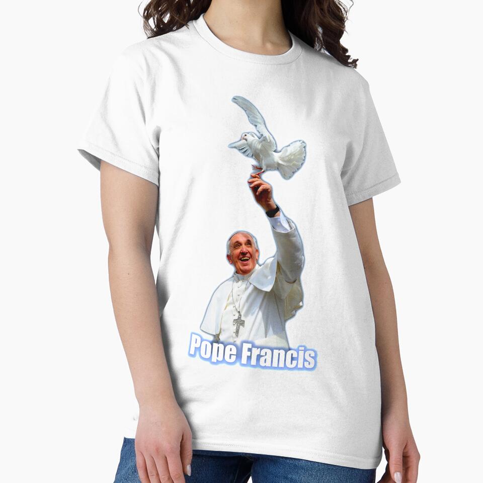 Pope Francis 2015 with doves white background by JoeReiddesigns