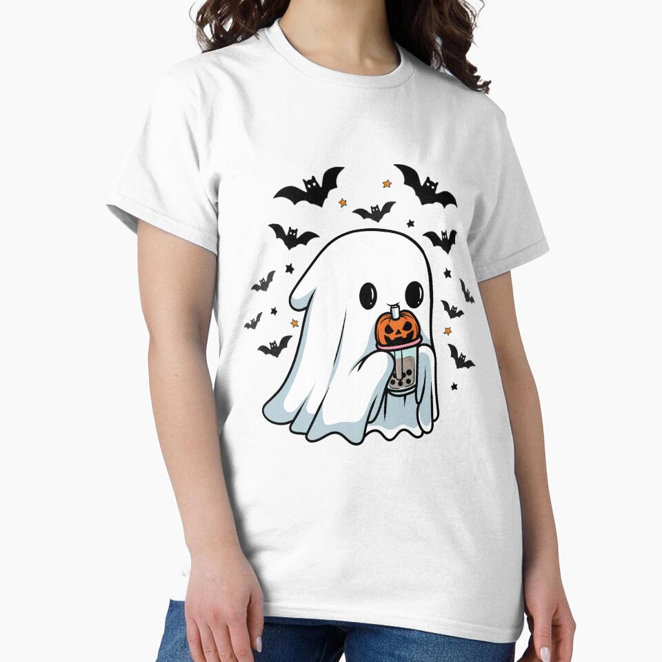 Cute Ghost Boba Tea Halloween Ghost by ArtsyLani T-Shirts, Hoodie, Sweatshirt | BlankRebels.com (Image 2)