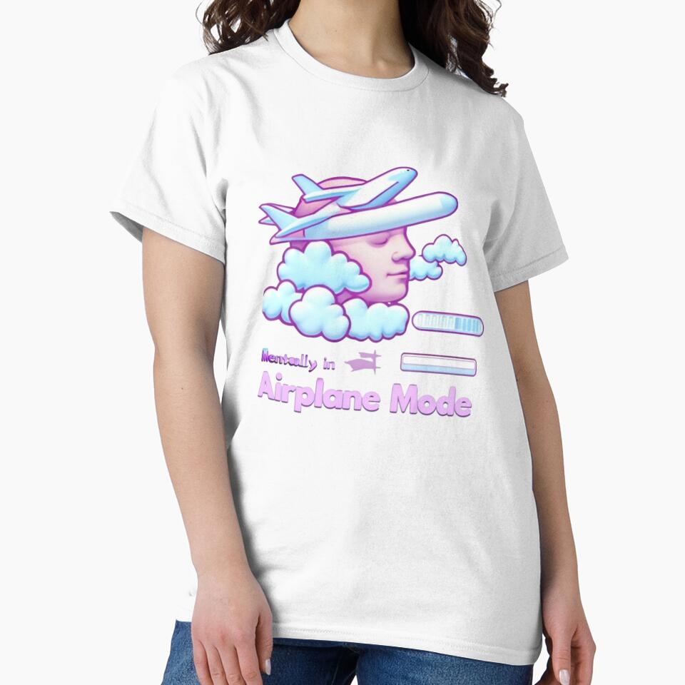 Airplane Mode – Mentally Checked Out Sticker by Imaginarium of Chaos falcon88 T-Shirts, Hoodie, Sweatshirt (Image 2)