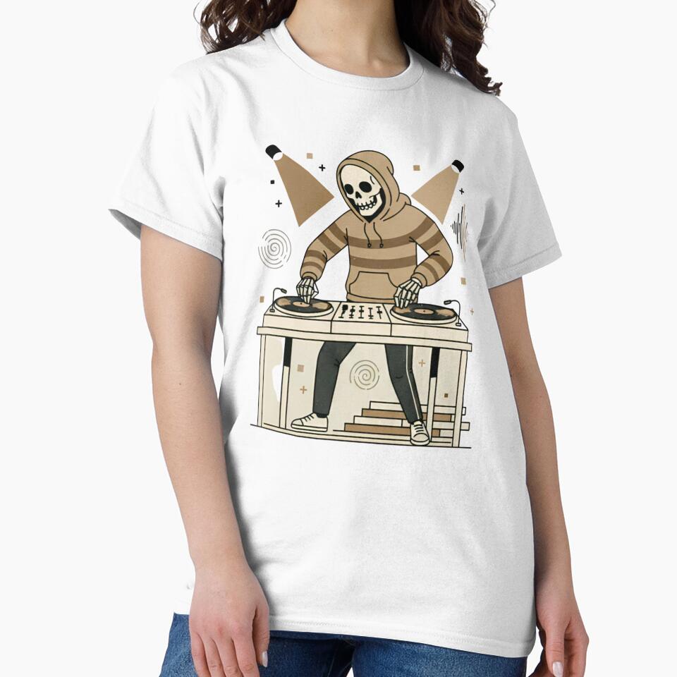 DJ | Minimalist Skeleton Streetwear Art by DEADLINE. T-Shirts, Hoodie, Sweatshirt | BlankRebels.com (Image 2)
