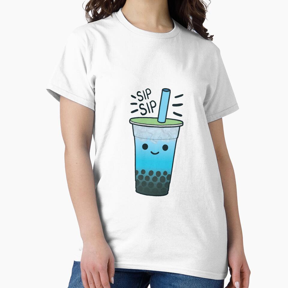 Boba Bubble Milk Tea Drink Blue by the-meowings T-Shirts, Hoodie, Sweatshirt | BlankRebels.com (Image 2)