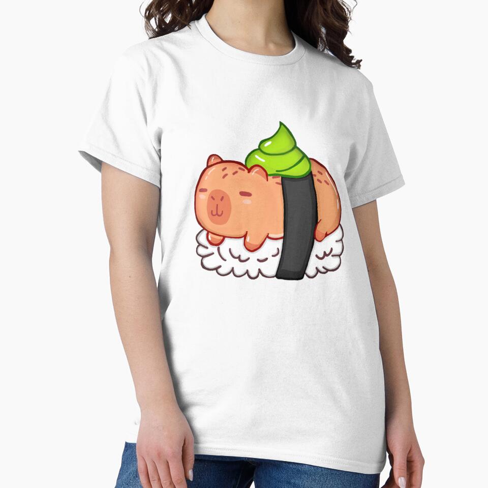 Cute Capybara as Sushi by Emeearts T-Shirts, Hoodie, Sweatshirt | BlankRebels.com (Image 2)