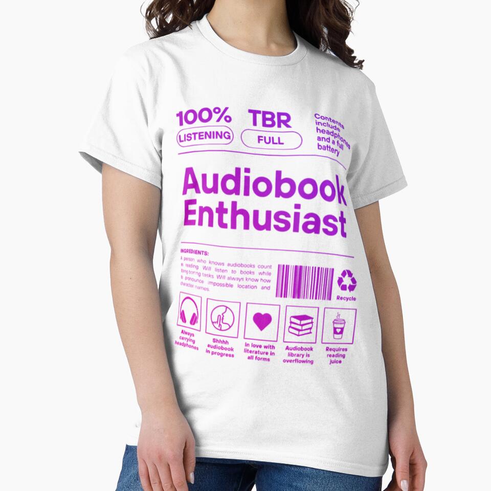 Audiobook Enthusiast Sticker | Book Lover Gift by theliteraryedit T-Shirts, Hoodie, Sweatshirt | BlankRebels.com (Image 2)