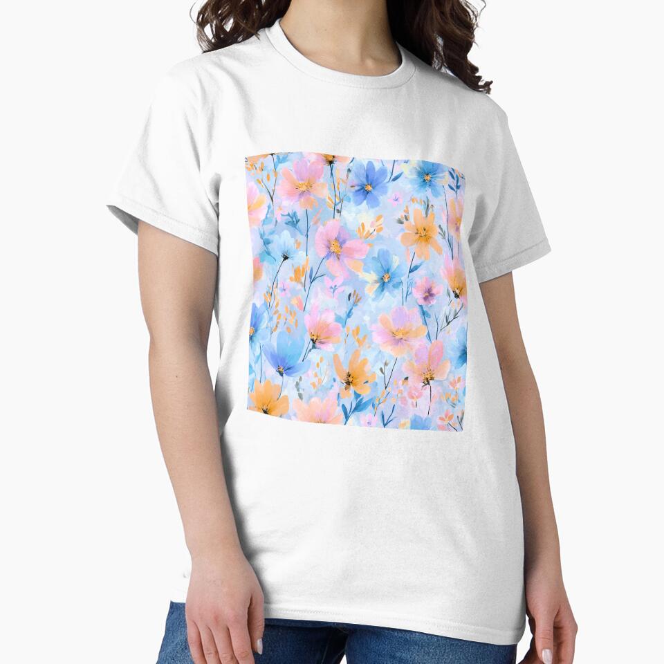 Pastel Floral Seamless Pattern by BonaDesignsArt T-Shirts, Hoodie, Sweatshirt | BlankRebels.com (Image 2)