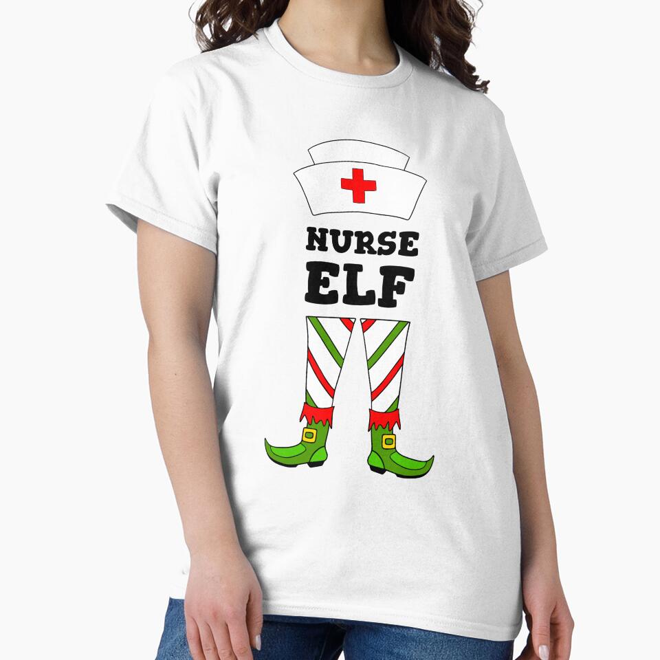 Funny Nurse Christmas Elf by Sartoris Art T-Shirts, Hoodie, Sweatshirt | BlankRebels.com (Image 2)