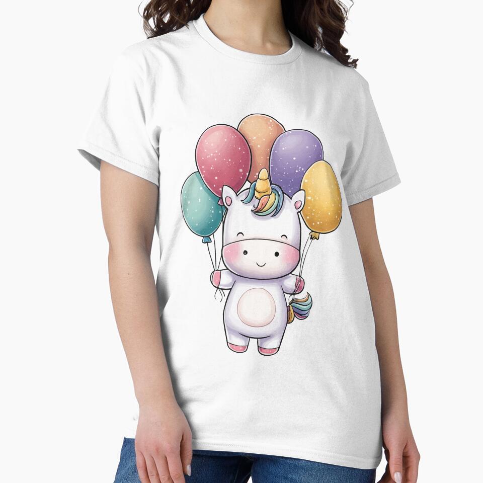 Birthday unicorn with balloons by Lichtisign T-Shirts, Hoodie, Sweatshirt | BlankRebels.com (Image 2)