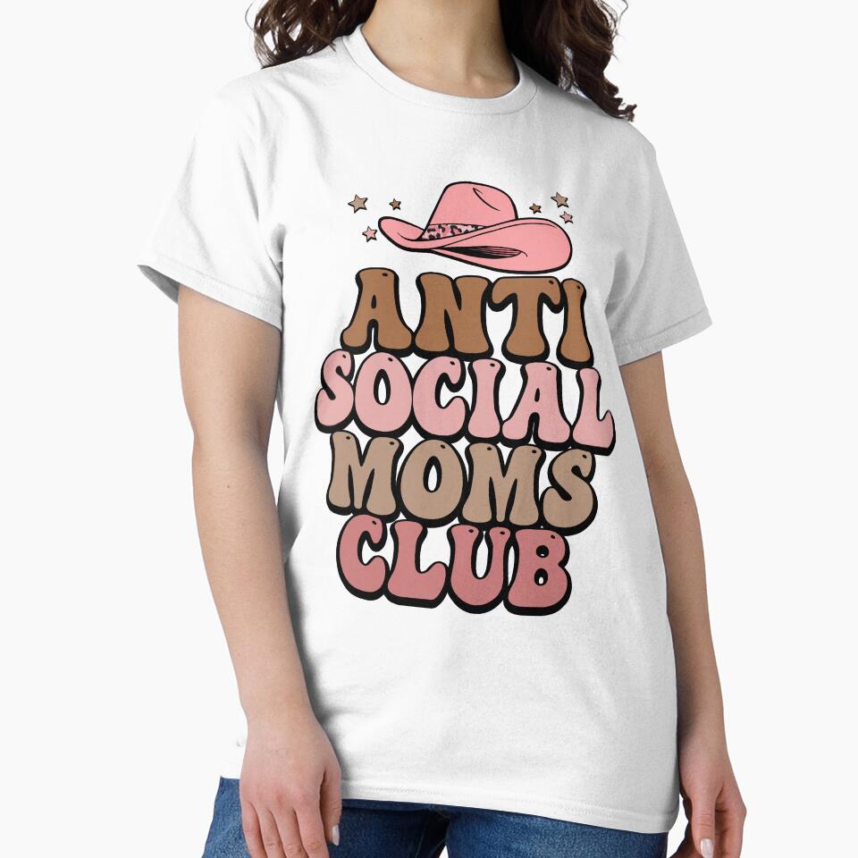 Antisocial Moms Club Aanti Social Memes Funny Introvert (Retro Mom Gift) by i-longmanshop T-Shirts, Hoodie,... (Image 2)