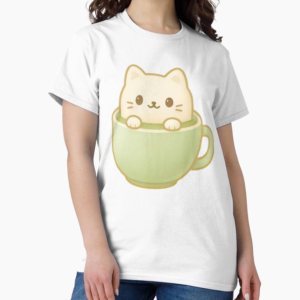 Cute Matcha Cup Cat – Pastel Kawaii Tea Sticker by Creative88Art T-Shirts, Hoodie, Sweatshirt | BlankRebels.com (Image 2)