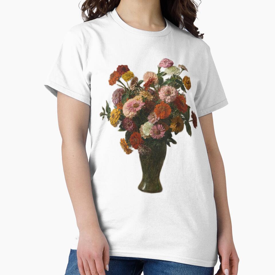 Henri Fantin-Latour's "Zinnias" (1897) by zeucontosu T-Shirts, Hoodie, Sweatshirt | BlankRebels.com (Image 2)