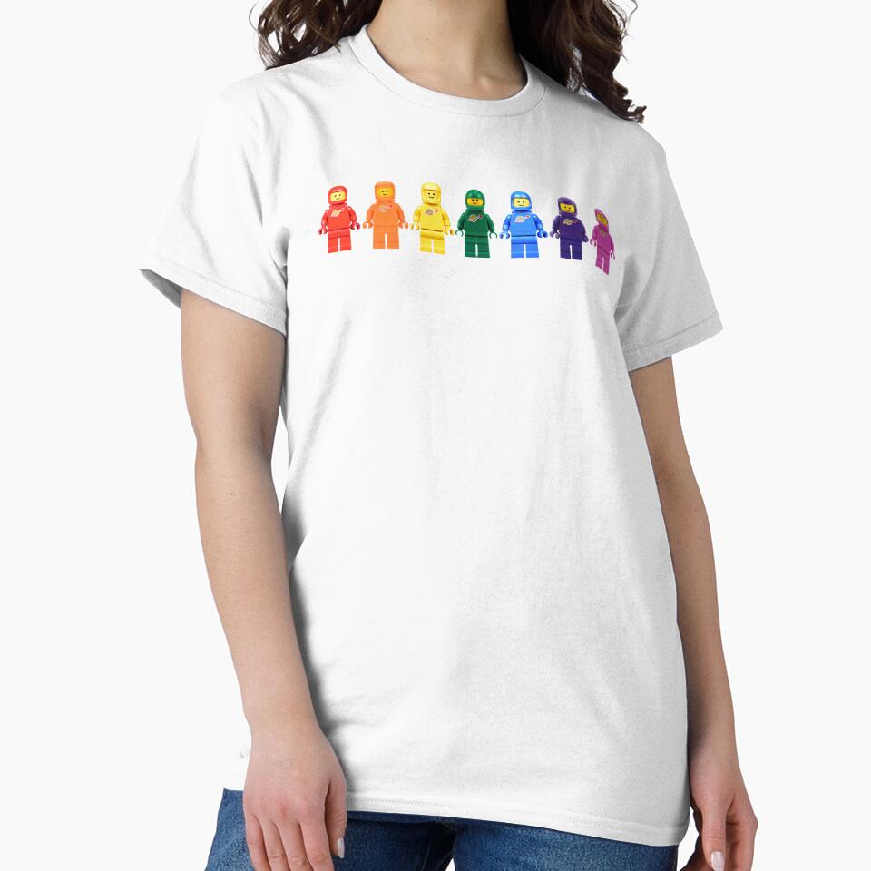 Brick Toy Astronauts - Rainbow Pride Edition (with rocket!) by YonderAndBeyond T-Shirts, Hoodie, Sweatshirt (Image 2)