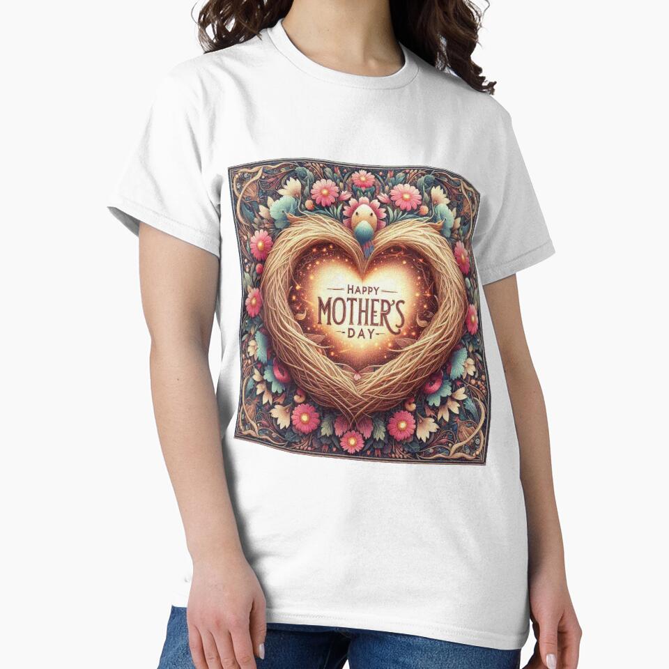 Shape Heart Nest Happy Mothers Day by Illuministique T-Shirts, Hoodie, Sweatshirt | BlankRebels.com (Image 2)