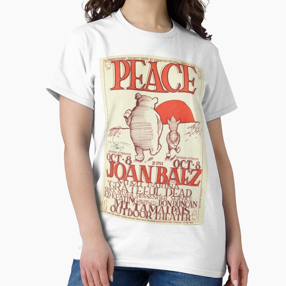 Vintage 1966 concert for peace poster Joan Baez by colliophoto T-Shirts, Hoodie, Sweatshirt | BlankRebels.com (Image 2)