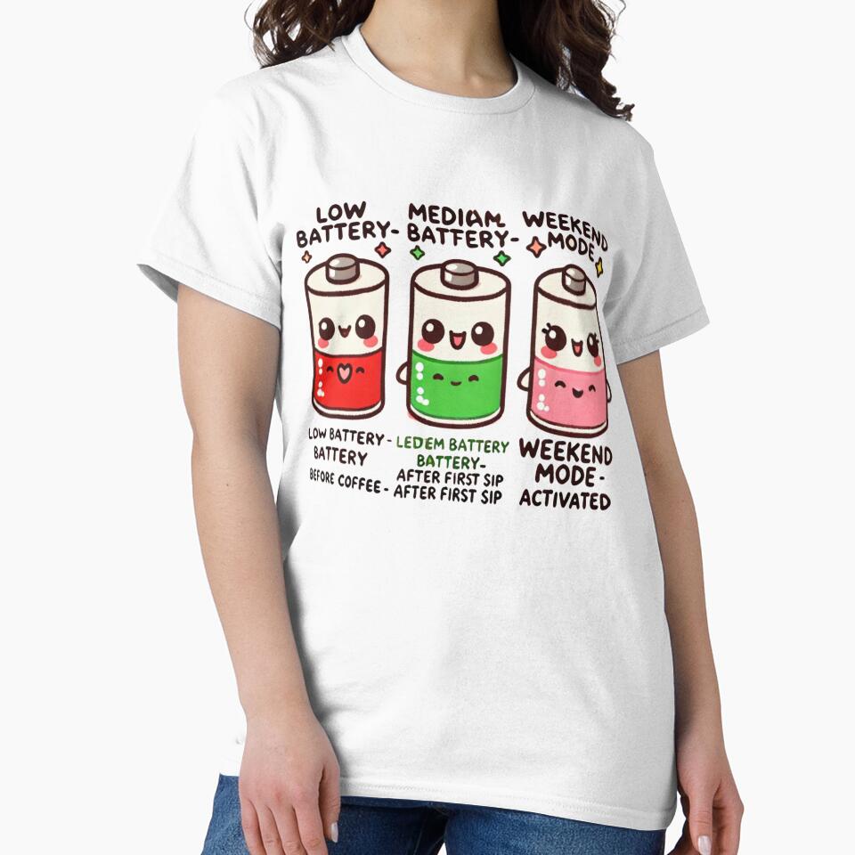 Battery Life – From Before Coffee to Weekend Mode by storeloka T-Shirts, Hoodie, Sweatshirt | BlankRebels.com (Image 2)
